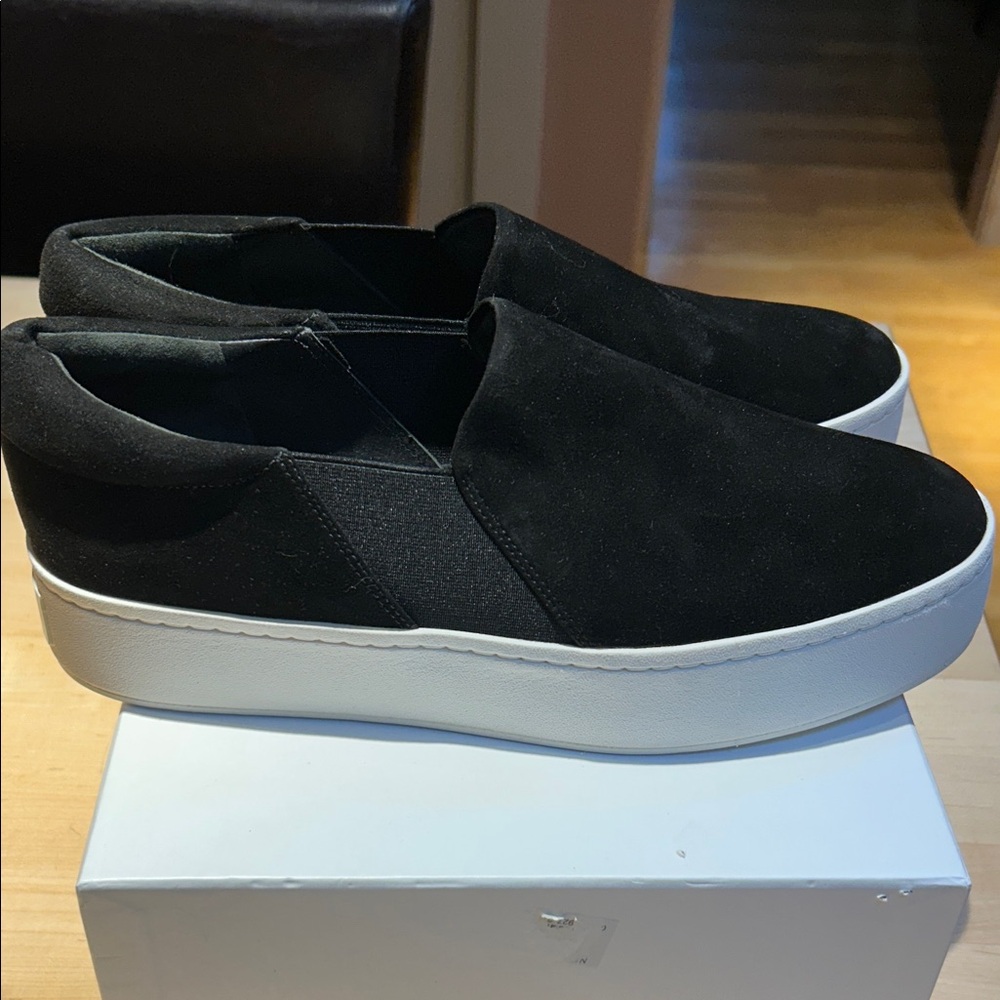 Vince Black Slip-On Sneakers